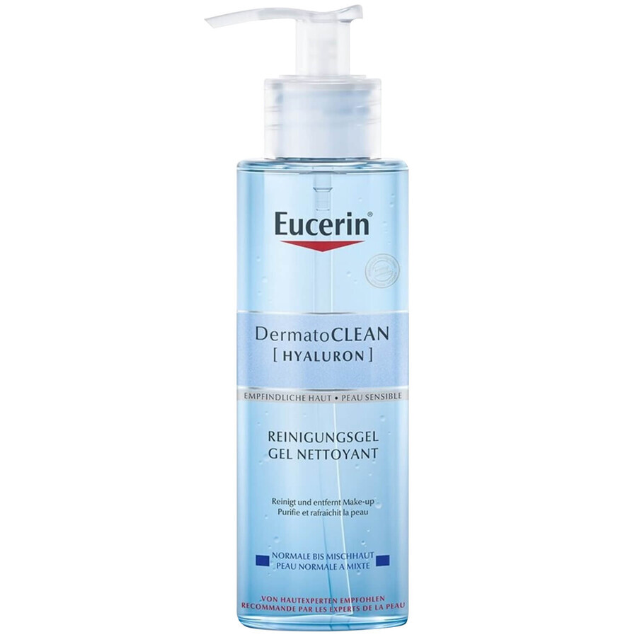 Eucerin DermatoClean [Hyaluron], gezichtsreinigingsgel voor de normale, gemengde en gevoelige huid, 200 ml