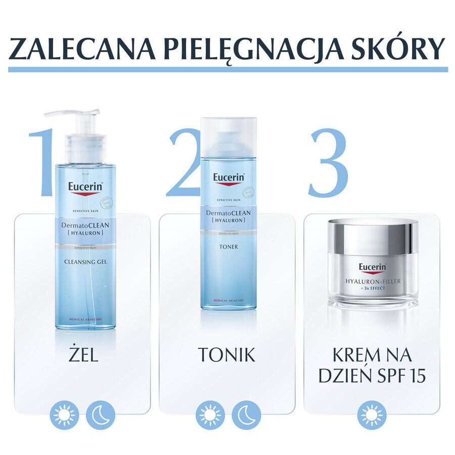 Eucerin DermatoClean [Hyaluron], tónico limpiador facial para todo tipo de pieles, 200 ml