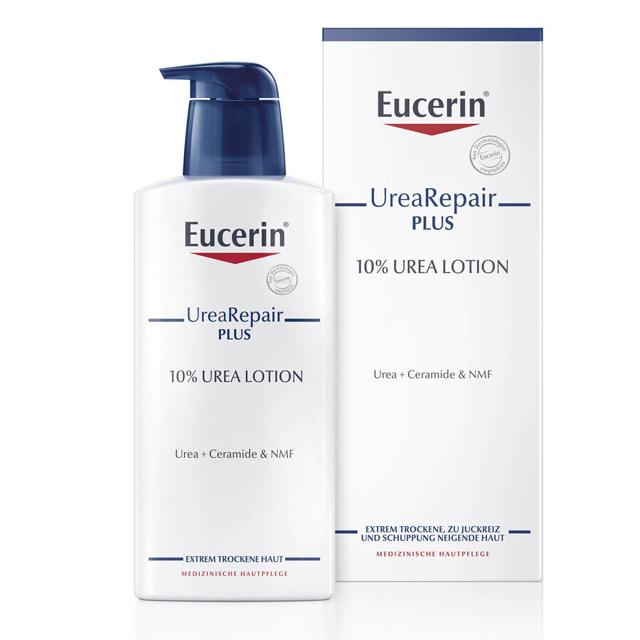 Eucerin UreaRepair Plus, emulsión corporal con urea al 10% para pieles muy secas y ásperas, 400 ml