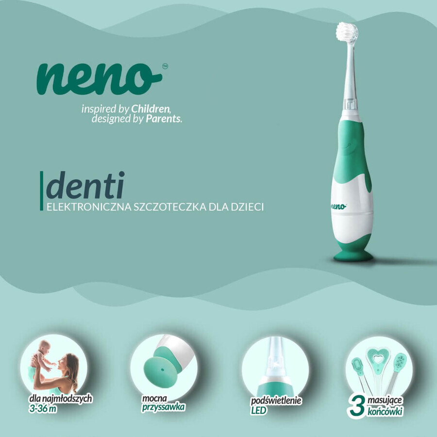 Neno Denti, brosse à dents électronique pour enfants, menthe, 3-36 mois, 1 pièce