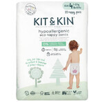 Kit&amp;Kin, couches jetables biodégradables, taille 4, 9-15 kg, 22 pièces