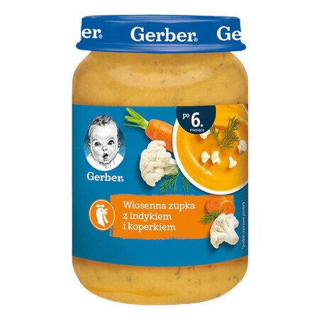 Soupe Gerber, printemps avec dinde et aneth, après 6 mois, 190 g