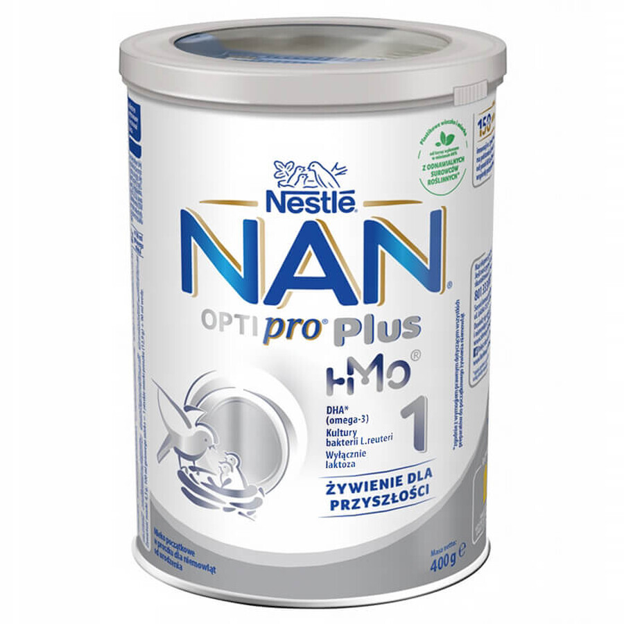 Nestlé NAN Optipro Plus 1 HM-O, lait infantile pour bébés dès la naissance, 400 g