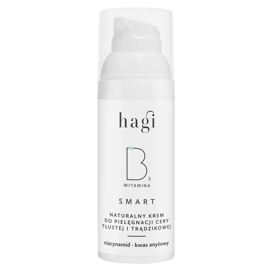 Hagi Smart B, crème naturelle pour les peaux grasses et acnéiques avec niacinamide, 50 ml