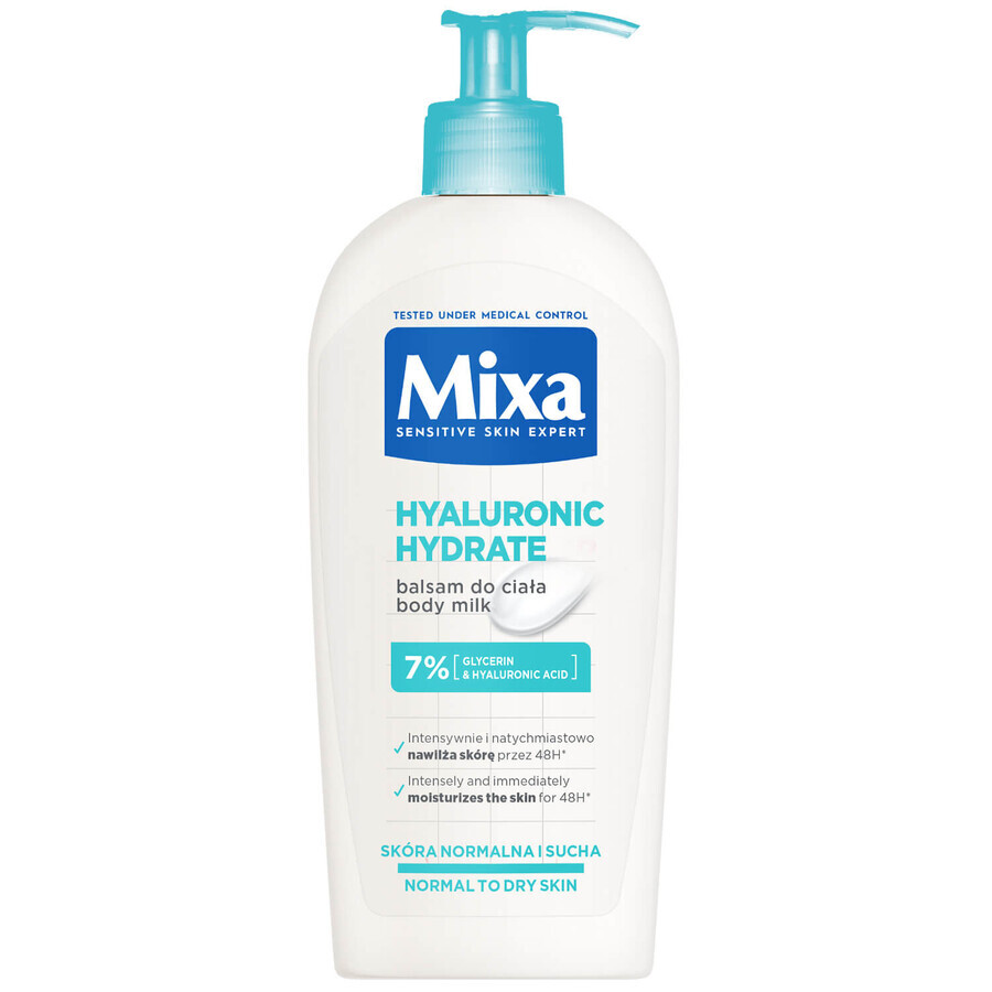 Mixa Hyaluronic Hydrate, lait corporel, peaux normales et sèches, 400 ml