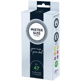 Mister Size, préservatifs humidifiés, lisses, 47 mm, 10 pièces