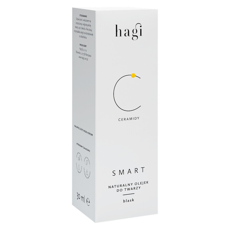 Hagi Smart C, huile naturelle pour le visage avec des céramides, Glow, 30 ml