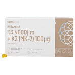 SEMA Lab Vitamina D3 4000 UI + K2 (MK-7) 100 µg, 60 capsule molli