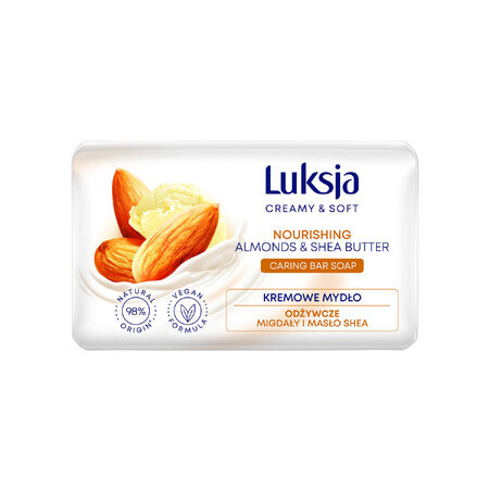 Luxja Creamy &amp; Soft, savon crémeux, nourrissant, beurre d'amande et de karité, 90 g