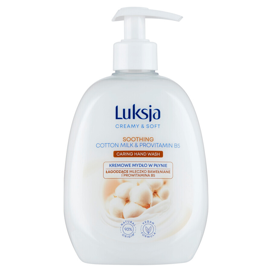 Luxja Creamy &amp; Soft, savon liquide crémeux, apaisant, lait de coton et provitamine B5, 500 ml