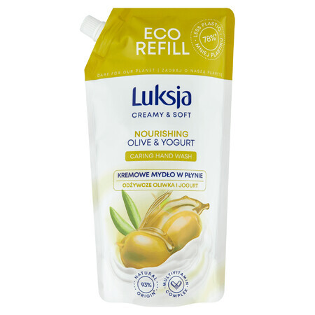 Luxja Creamy &amp; Soft, savon liquide crémeux, nourrissant, olive et yaourt, bouillon, 900 ml