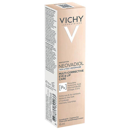 Vichy Neovadiol Yeux et Lèvres, crème anti-rides correctrice pour le contour des yeux et des lèvres, 15 ml