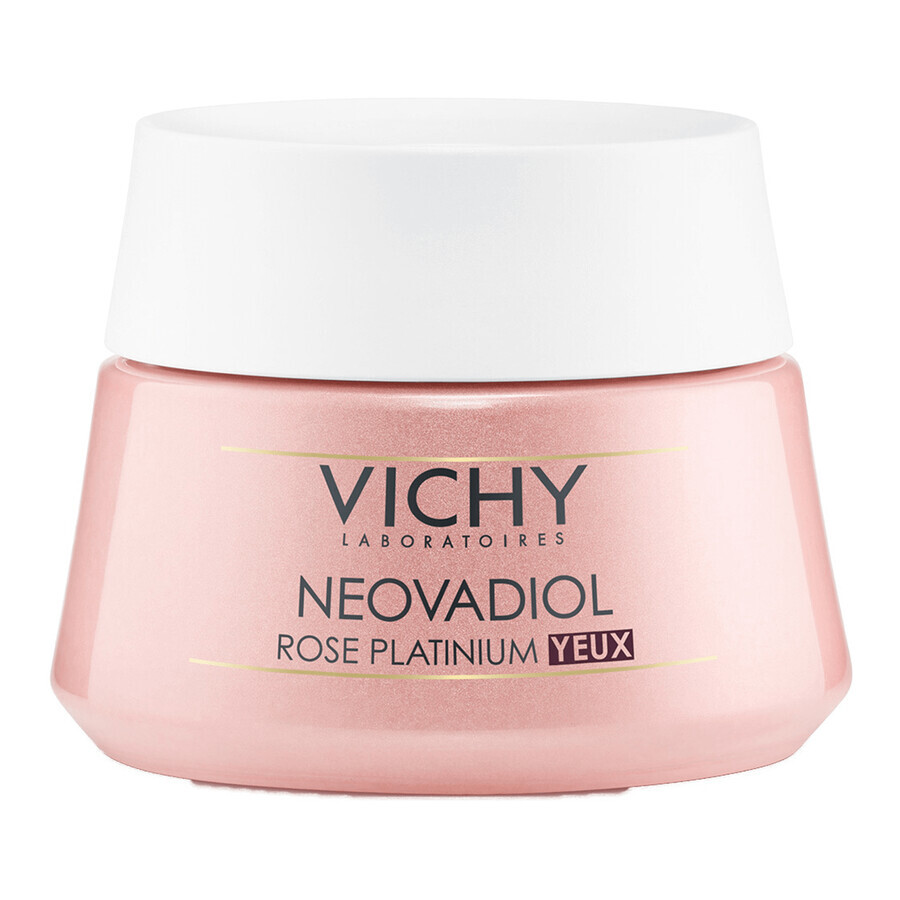 Vichy Neovadiol Rose Platinium, Crème lissante pour les yeux à la rose pour les peaux matures, 15 ml