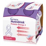 Nutridrink Protein Omega 3, préparation nutritionnelle, saveur fraise-framboise, 4 x 125 ml