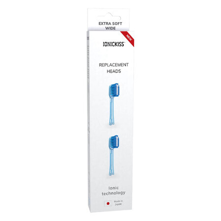 Ionickiss, embouts de remplacement pour brosse à dents sonic, bleu, extra doux, 2 pièces