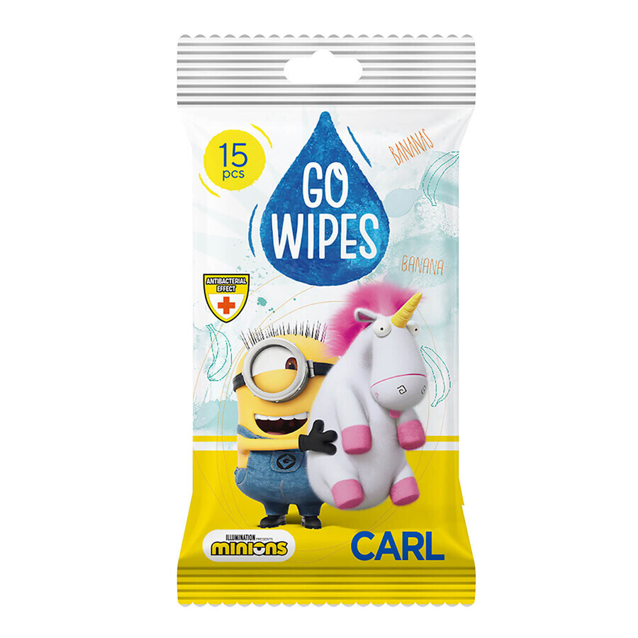 GoWipes Minions, lingettes humides pour enfants, 15 pièces