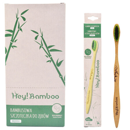 Hey Bamboo, brosse à dents, bambou, souple, 1 pièce