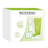 Set Bioderma Mat &amp; Perfectly Smooth Skin, agua micelar, 100 ml + gel limpiador, 200 ml + preparado corrector, 30 ml