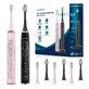 Berdsen Sonica B4 Duo set, brosse &#224; dents sonique, noir et rose, 2 pi&#232;ces