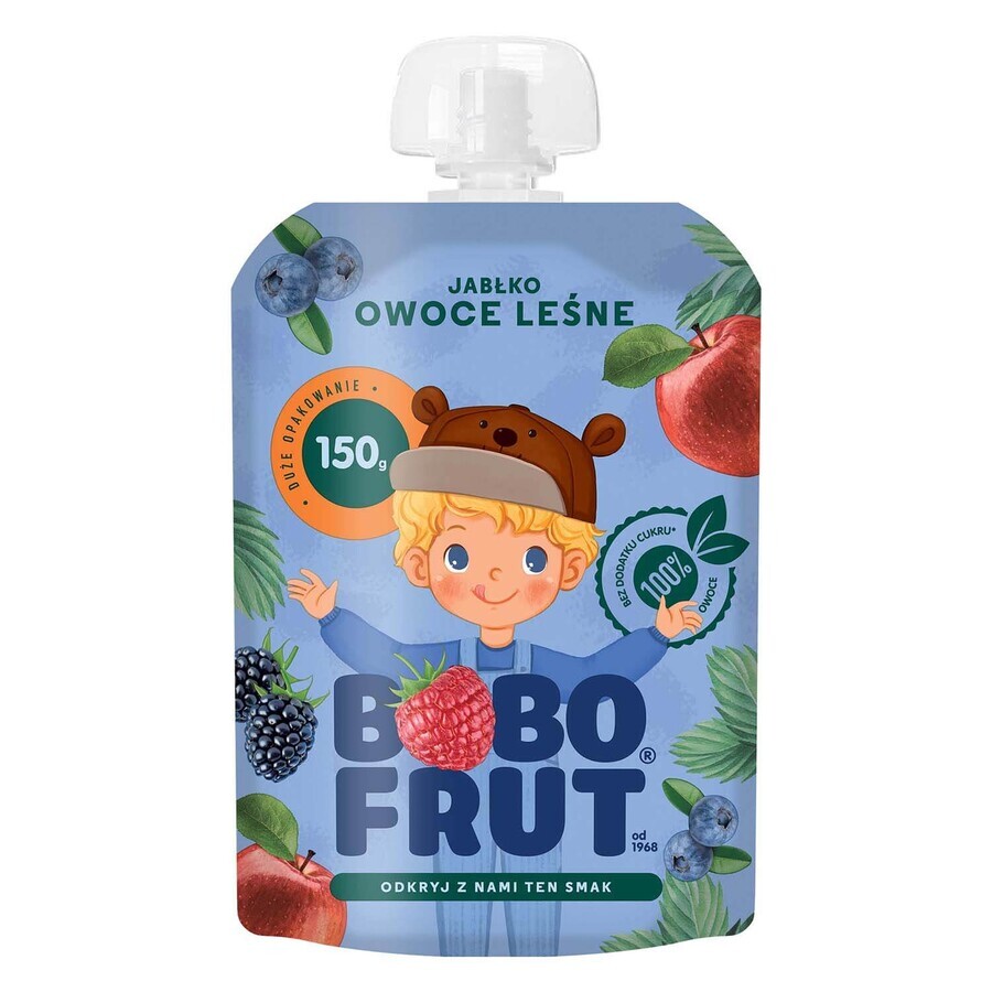 Bobo Frut Fruitmousse in een tube, appel en bosvruchten, 1-3 jaar, 150 g