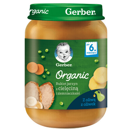 Gerber Organic Dinner, vegetable bouquet with veal and potatoes, after 6 months, 190 g