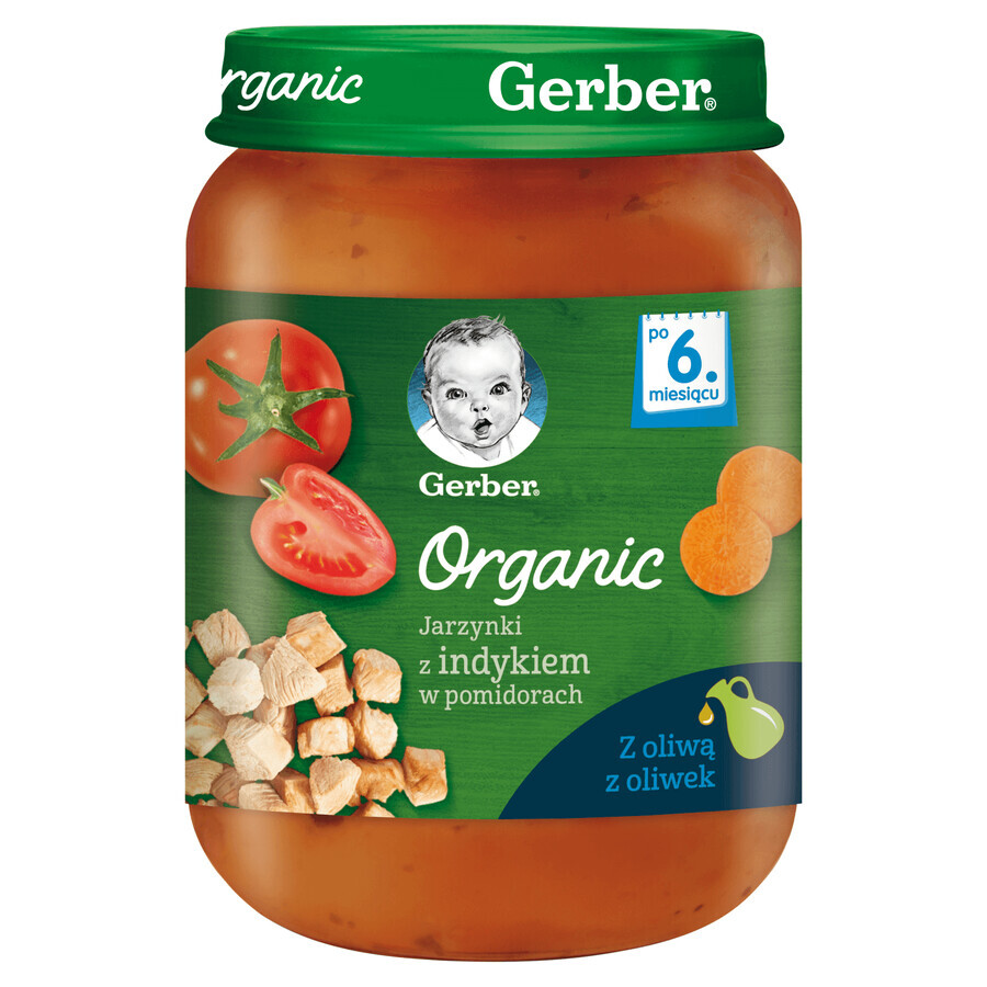 Gerber Organic Dinner, vegetables with turkey in tomatoes, after 6 months, 190 g