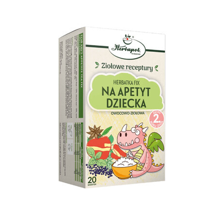 Herbapol Na Apetyt Dziecka, tisane fixe aux fruits et aux herbes, après 2 ans, 20 sachets