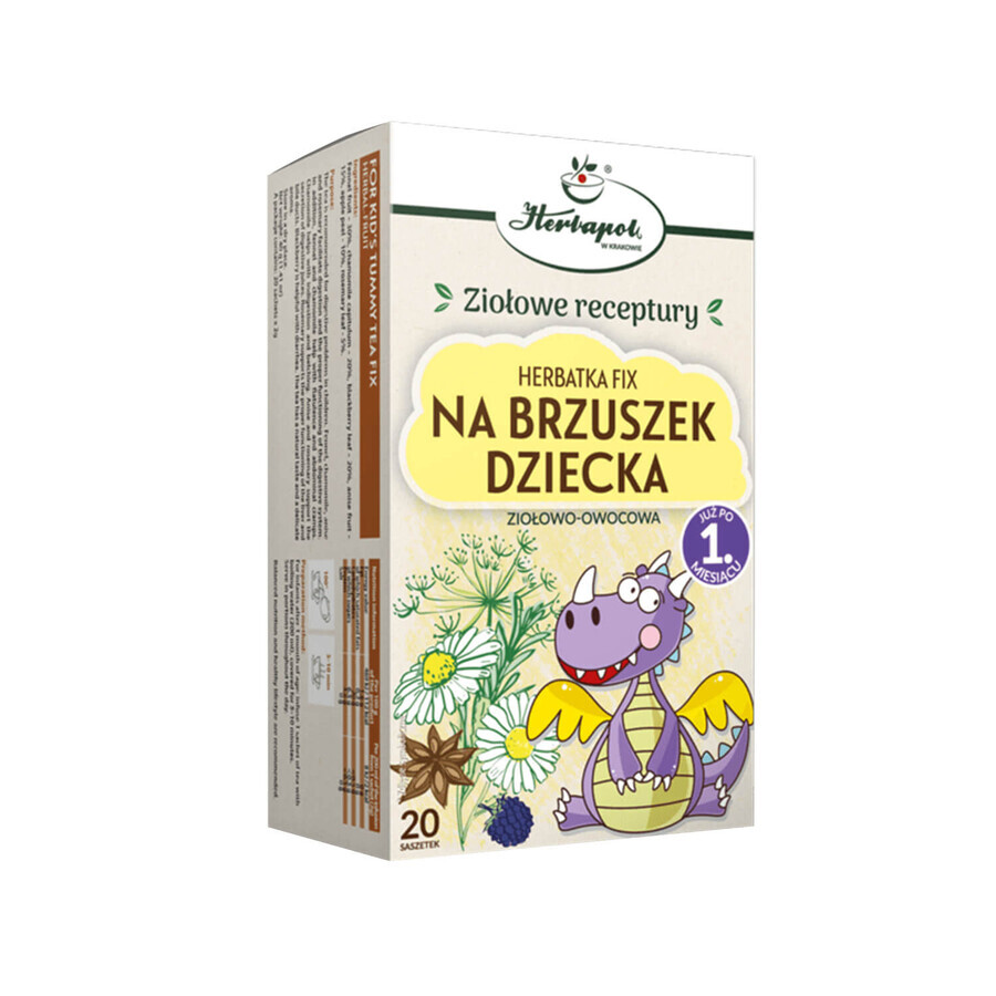 Herbapol Na Brzuszek Dziecka, herbal and fruit fixed tea, after 1 month, 20 sachets