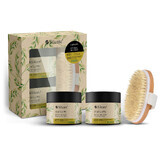 Set Silcare Naturro, body scrub, 150 ml + body butter, 150 ml + body massage brush