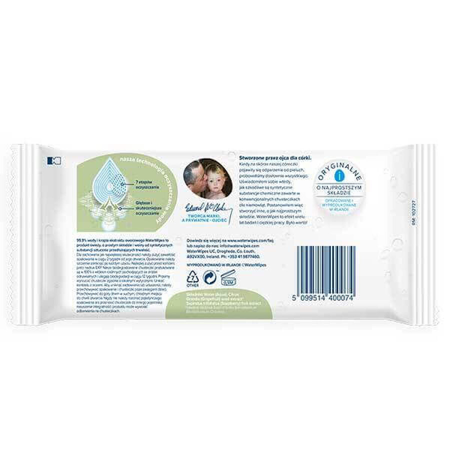 WaterWipes Soapberry Kids Bio, wet wipes, water with soap extract, from birth, 12 x 60 pieces