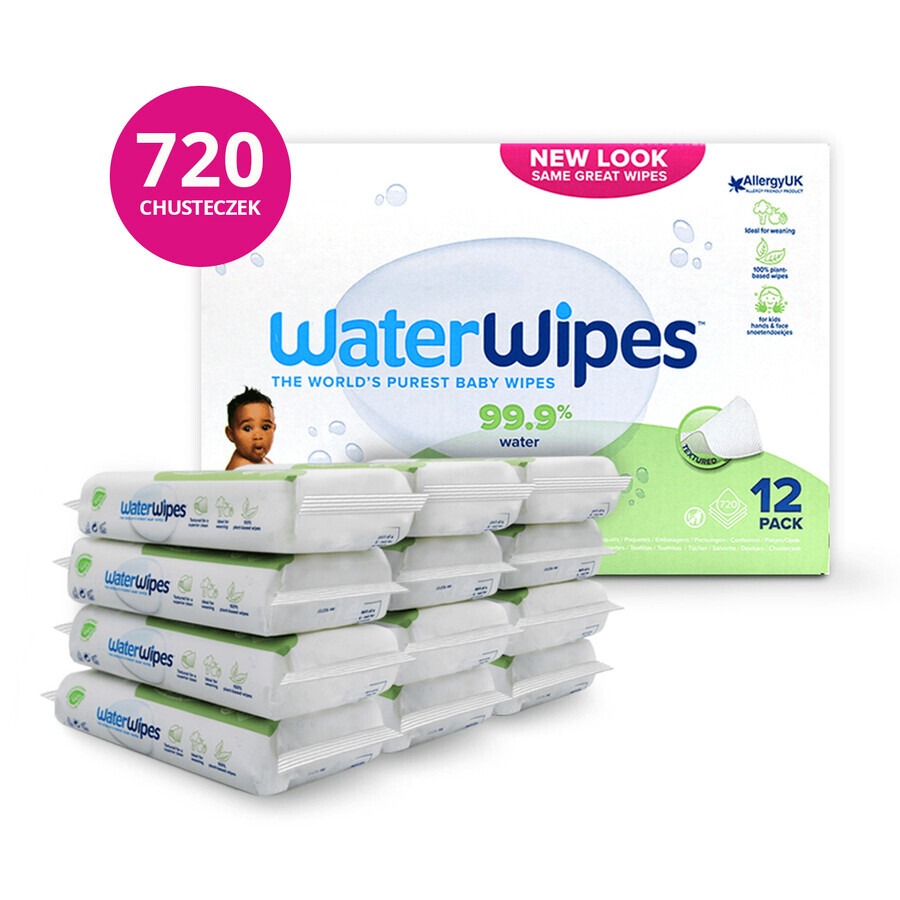 WaterWipes Soapberry Kids Bio, wet wipes, water with soap extract, from birth, 12 x 60 pieces