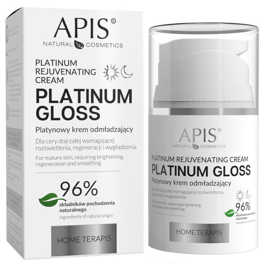 Apis Platinum Gloss Home Terapis, crème rajeunissante au platine, peau mature, 50 ml