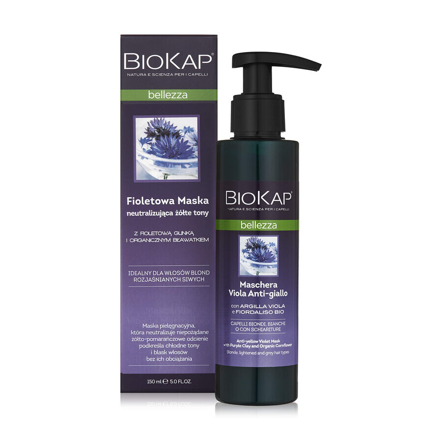 Biokap Bellezza, violet masker om gele tinten te neutraliseren, 150 ml