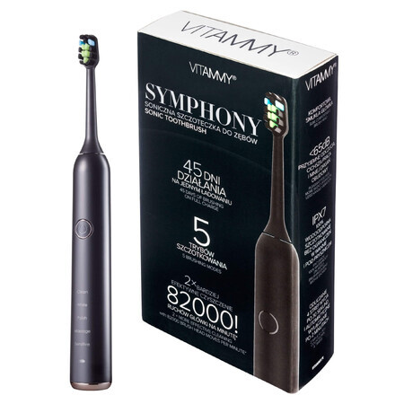 Set Vitammy Symphony, brosse à dents sonique, noir + étui, 1 pack