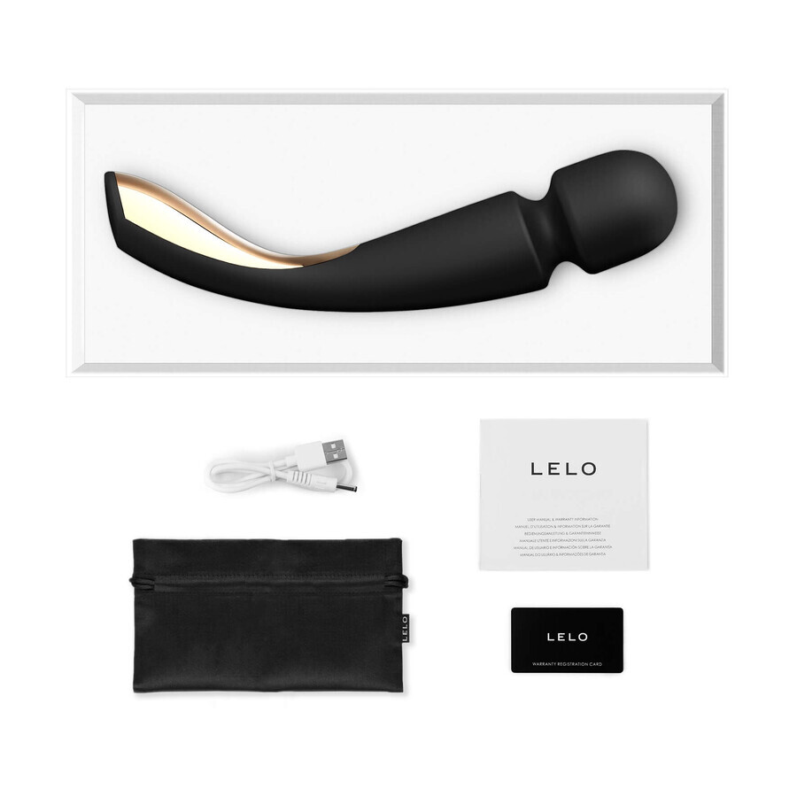 Lelo Smart Wand 2 Medium Black, masseur corporel, moyen, noir