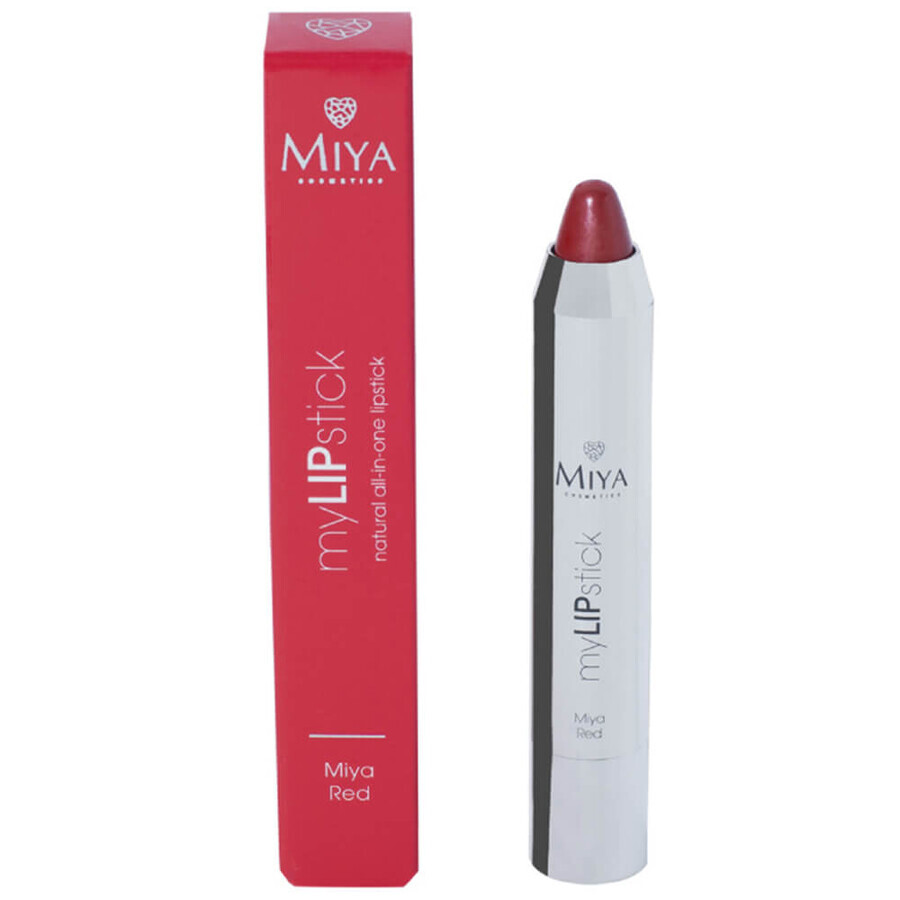 Miya myLIPstick, barra de labios todo en uno de cuidado natural, Rojo, 2,5 g