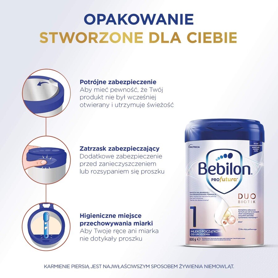 Bebilon Profutura DuoBiotik 1, lait infantile, dès la naissance, 800 g