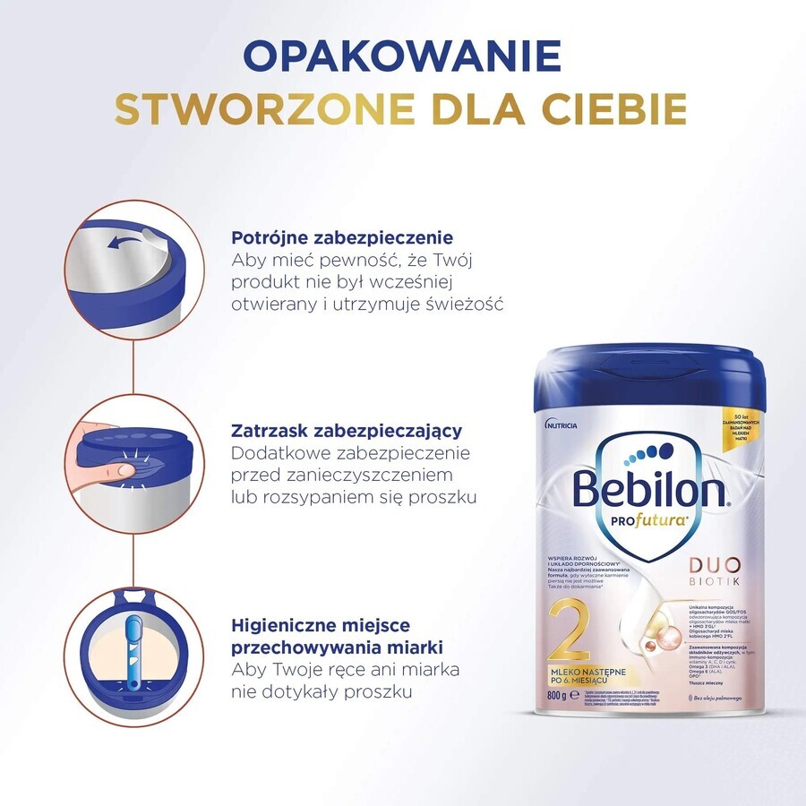 Bebilon Profutura DuoBiotik 2, leche de seguimiento, después de 6 meses, 800 g