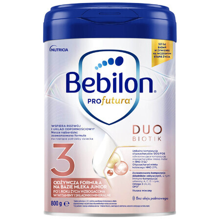 Bebilon Profutura DuoBiotik 3, fórmula nutricional a base de leche, después de 1 año, 800 g