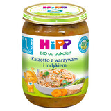 HiPP Bio, terci cu legume și curcan, după 12 luni, 250g