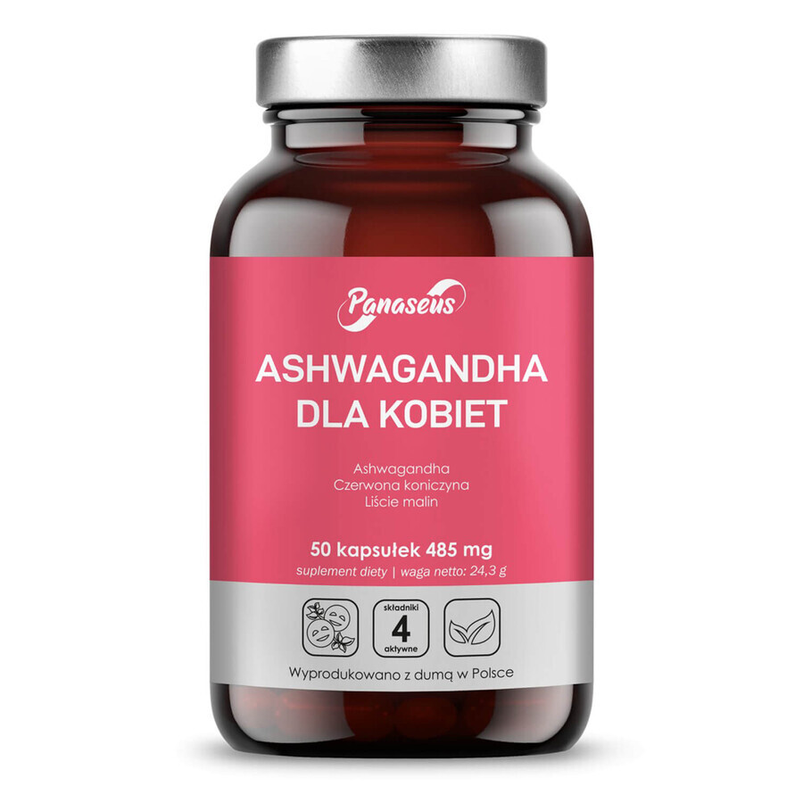 Panaseus Ashwagandha pour femmes, 50 gélules