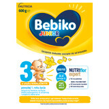 Bebiko Junior 3 Nutriflor Expert, préparation nutritive à base de lait, plus de 1 an, goût vanille, 600 g