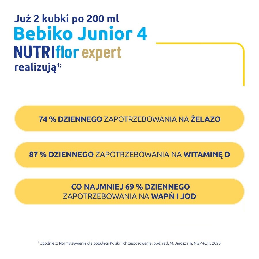 Bebiko Junior 4 Nutriflor Expert, nutritional formula based on milk, over 2 years, 600 g