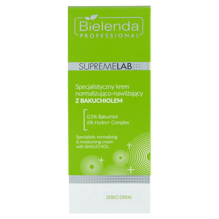 Bielenda Professional SupremeLAB Sebio Derm, crème spécialisée normalisante et hydratante au bacchio, 50 ml