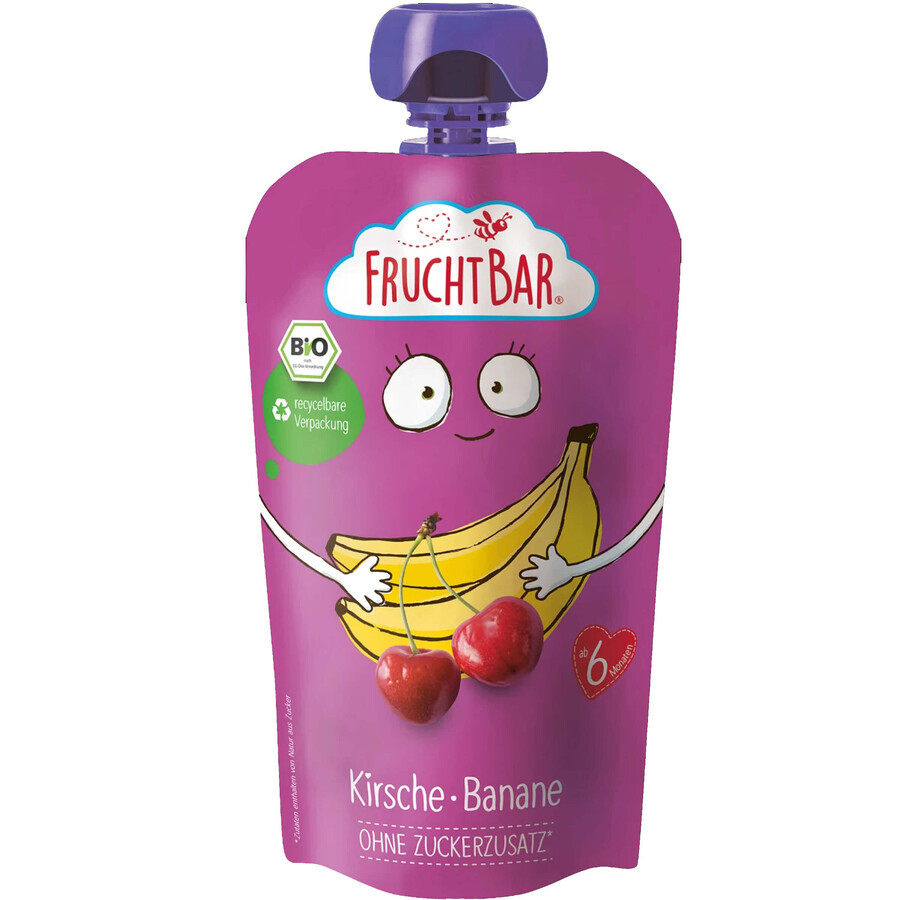 Fruchtbar Bio Mousse in der Tube, Banane, Kirsche, nach 6 Monaten, 120 g