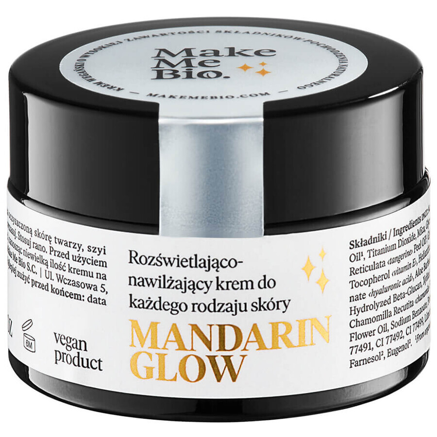 Make Me Bio Mandarin Glow, aufhellende und feuchtigkeitsspendende Creme für alle Hauttypen, 30 ml