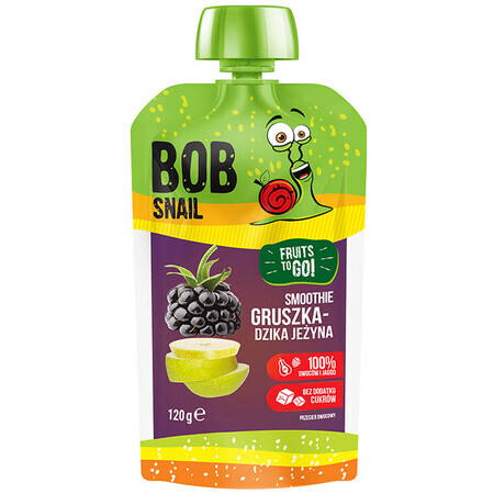 Bob Snail Fruits To Go Smoothie en tube, poire, mûre sauvage, 120