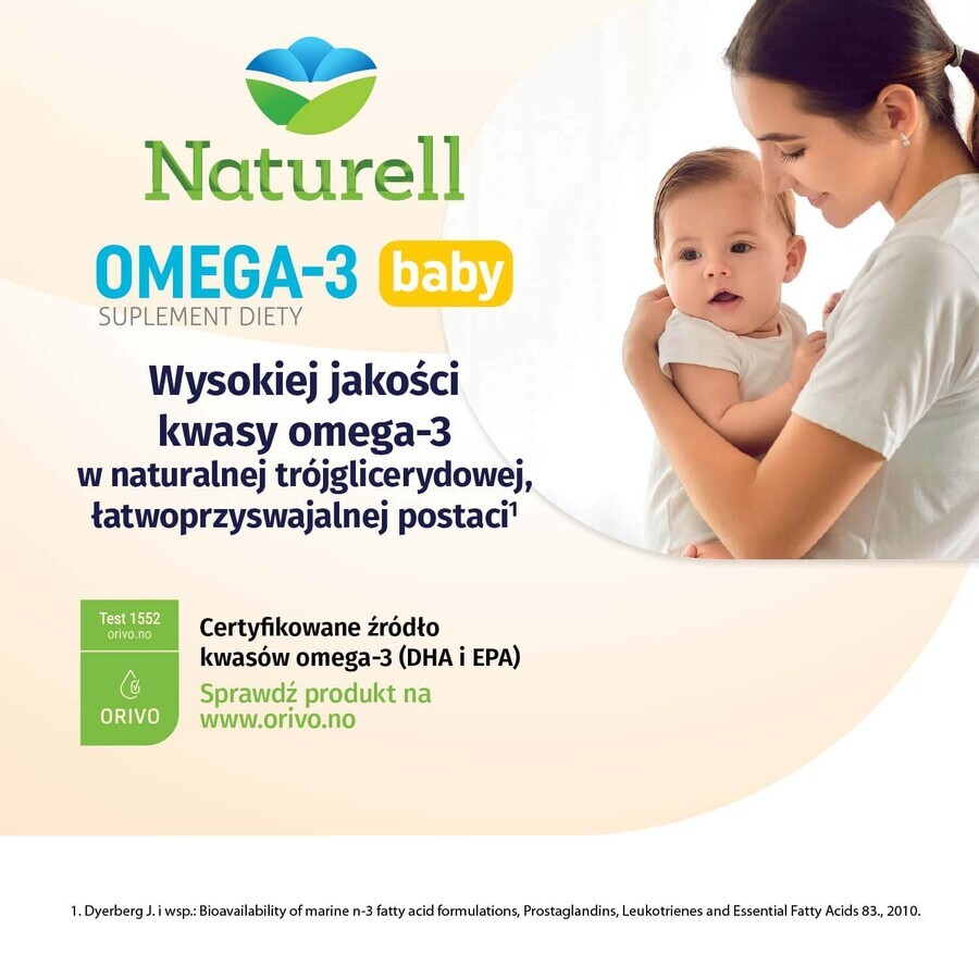 Naturell Omega-3 Baby, pour les nourrissons de plus de 6 mois, 40 capsules détachables