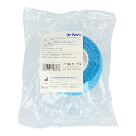 Dr Beck Non-Woven Cohesive Bandage Light Blue 2.5cm x 4.5m