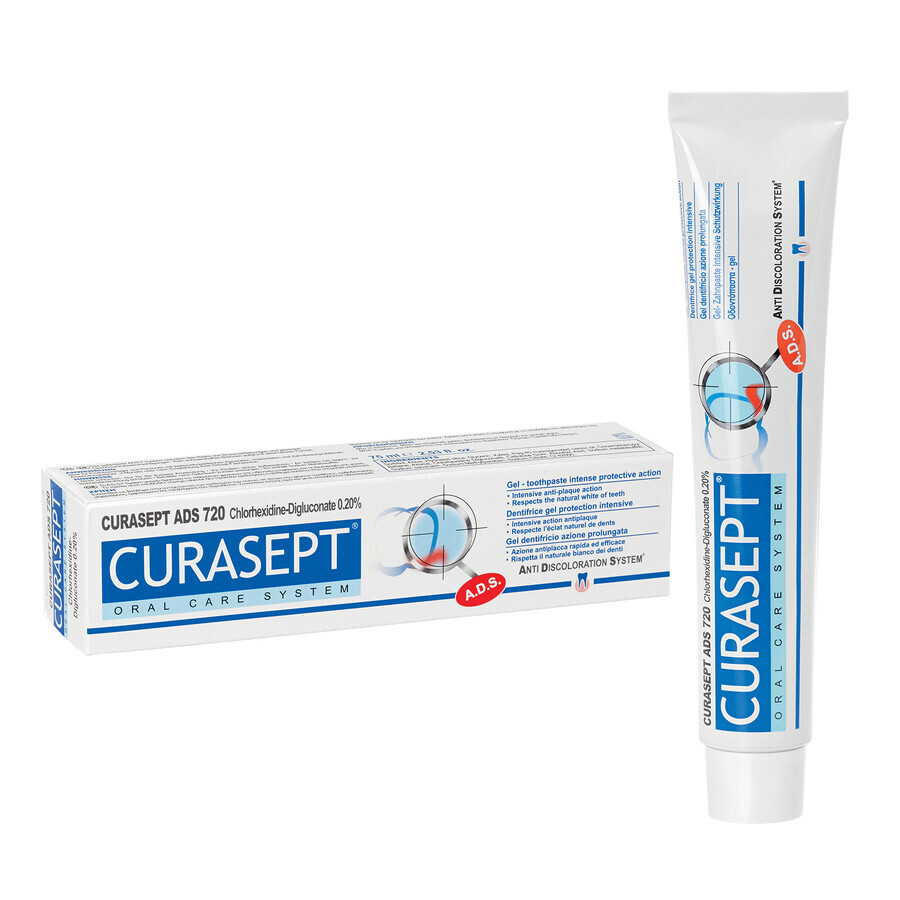 Curasept ADS 720, toothpaste gel with chlorhexidine 0.20%, 75 ml